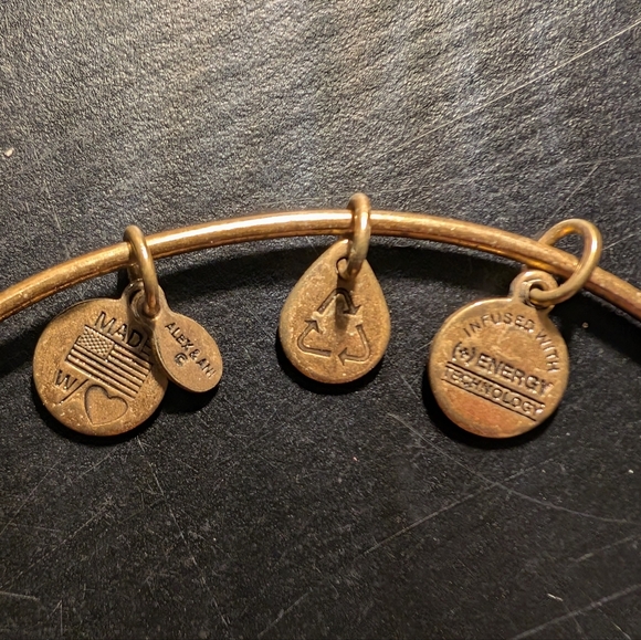 Alex and Ani Initial K Bangle Bracelet Gold Finish Expandable - Picture 6 of 6